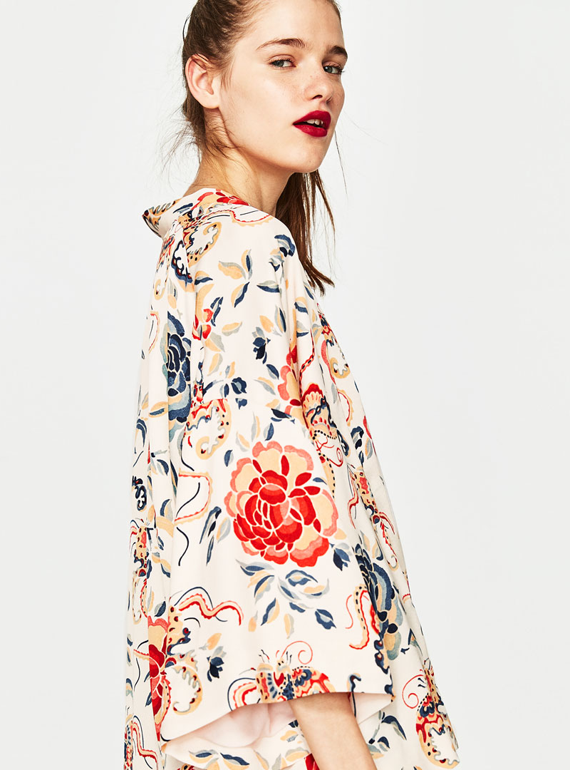 3/4 Sleeve Flowered Coat – Brisa – Centro de estética natural
